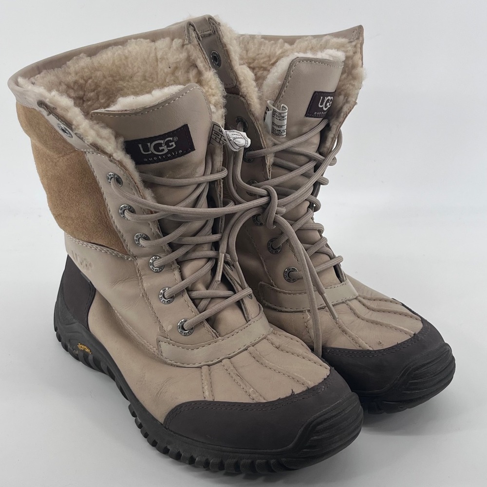 UGG Australia Adirondack II Sand Brown Leather Snow Boots 1909 Womens 8